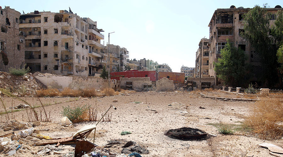 Buildings destroyed in Aleppo