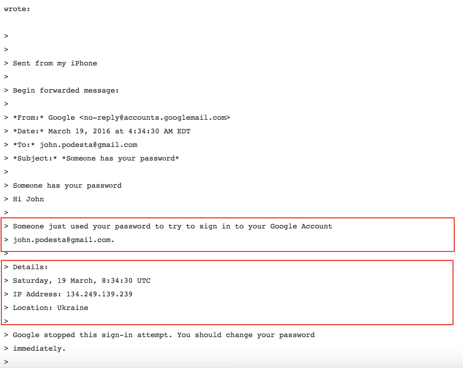 Click to enlarge hacked email screenshot 3