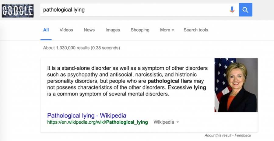 hillary pathological liar