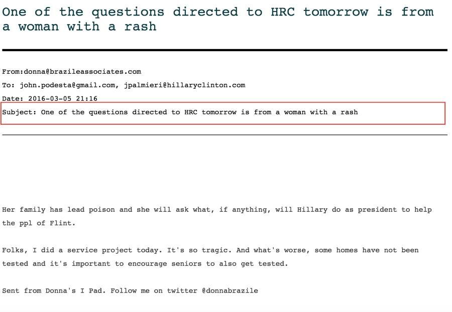 Click to enlarge Brazile clinton advance questions