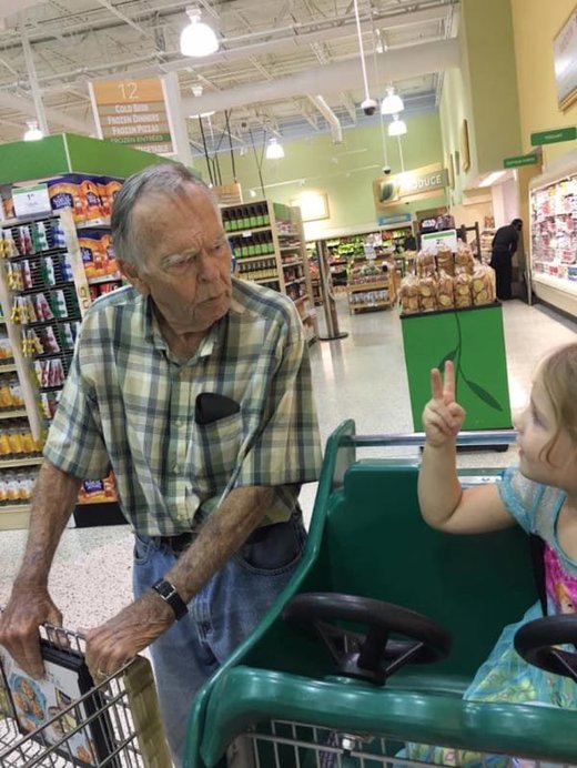 Click to enlarge Girl befriends elderly man