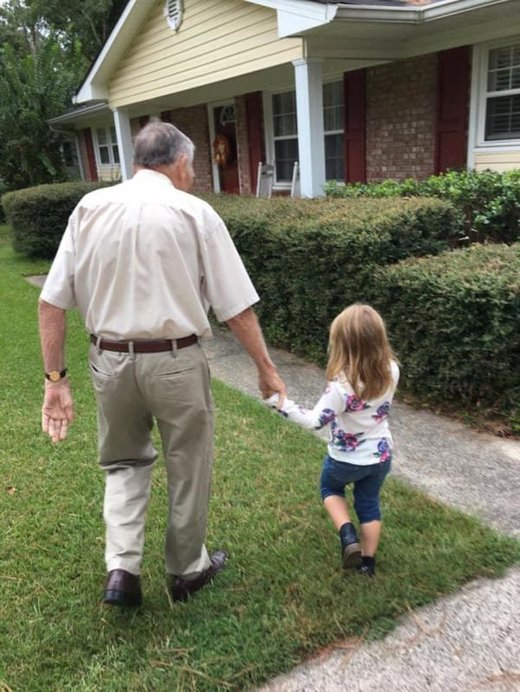 Click to enlarge Girl befriends old man