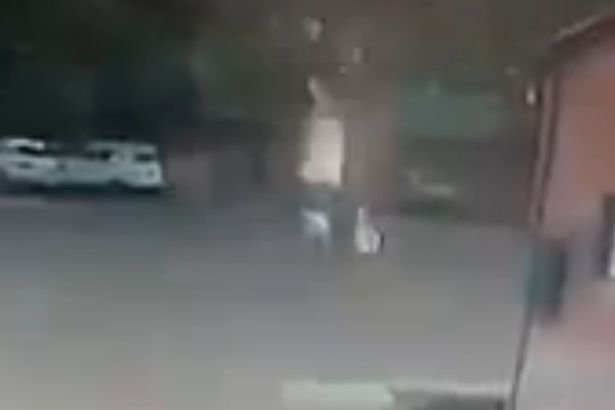 She is suddenly hit by lightning and disappears in a cloud of smoke 