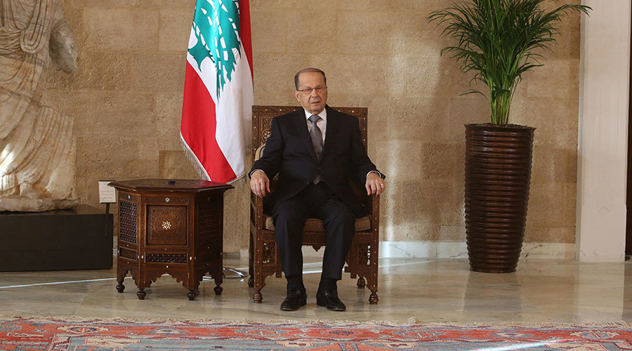 Click to enlarge Newly elected Lebanese president Michel Aoun