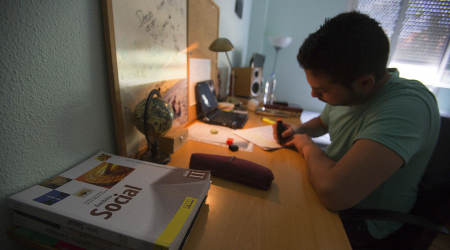 Spanish child doing homework