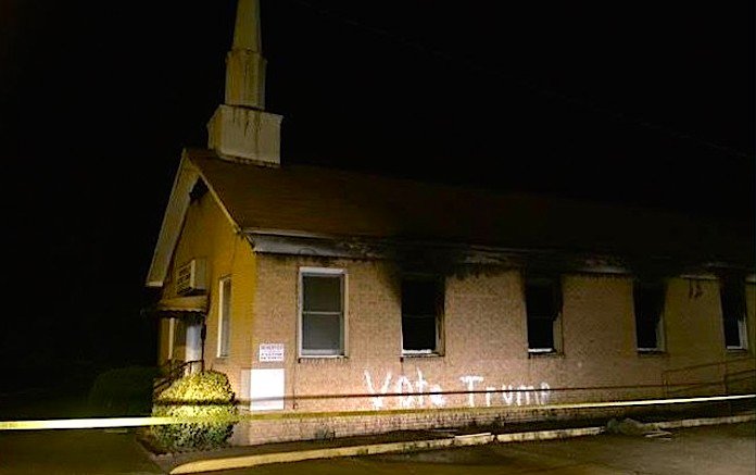Burnt church vote trump