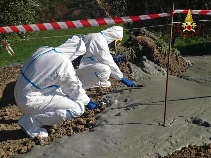 Italy mud volcano in Santa Vittoria