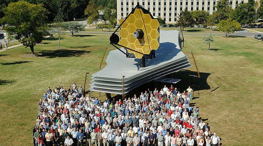 Click to enlarge Early full-scale model on display at NASA Goddard
