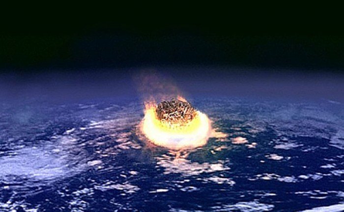 Asteroid hitting earth