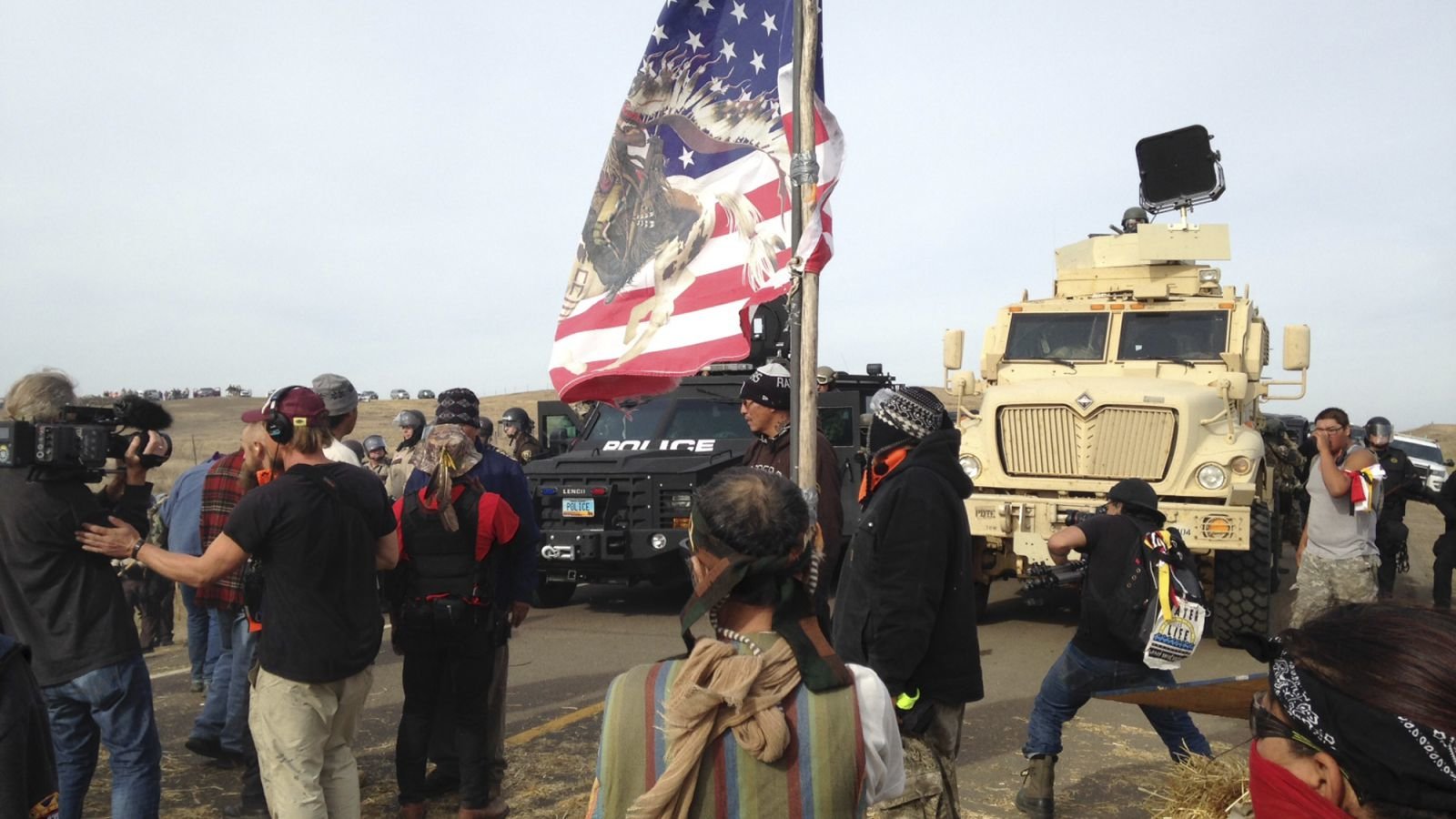 military vehicles, standing rock