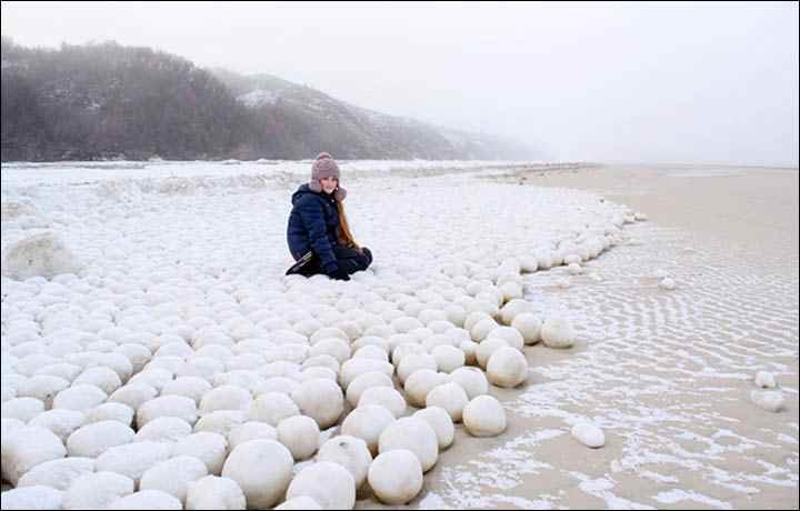 Rare Siberian ice balls
