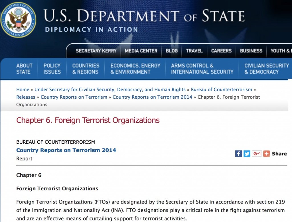 Click to enlarge US Dept of State terror list