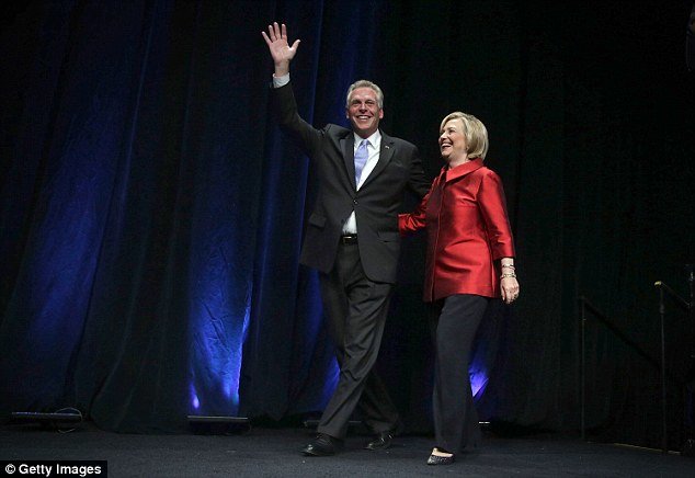 Virginia governor Terry McAuliffe with Hillary Clinton
