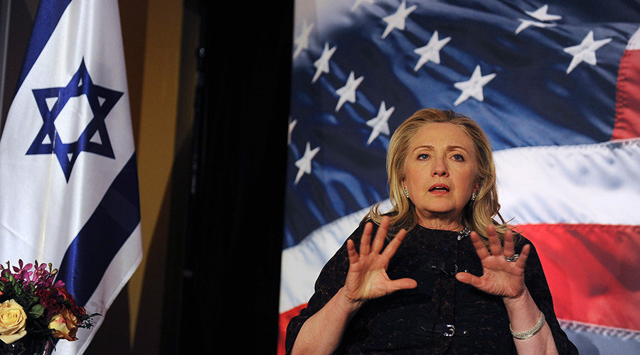 Click to enlarge Hillary Clinton Israel American flag