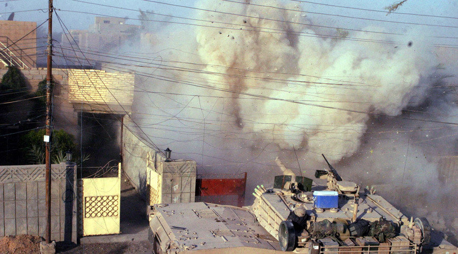 Click to enlarge U.S. Marines came under attack in Falluja