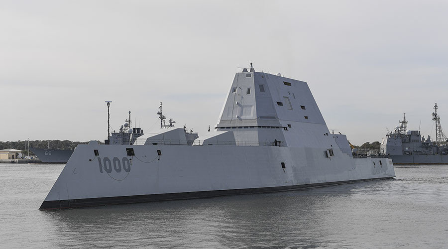 Click to enlarge US guided-missile destroyer USS Zumwalt