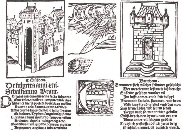 Leaflets about the meteorite Ensisheim impact