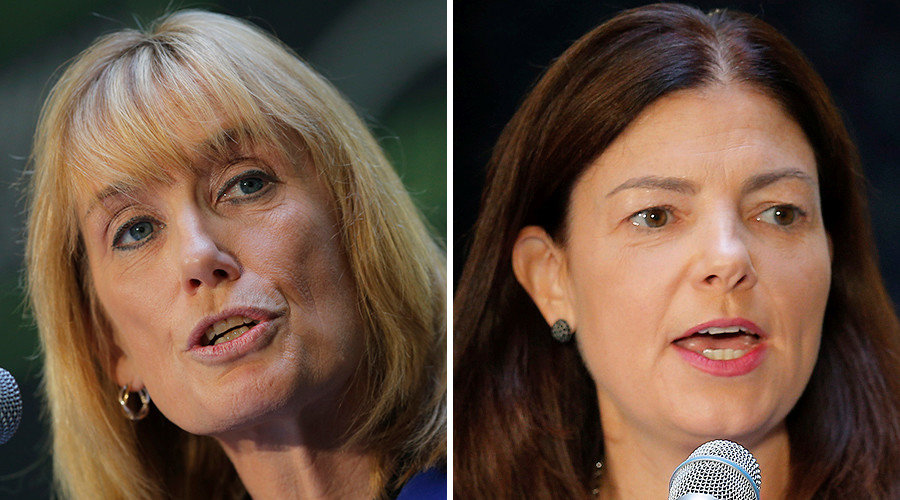 Click to enlarge Governor Maggie Hassan (D) vs. Senator Kelly Ayotte (R, incumbent)