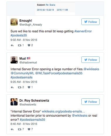 Tweets about server error