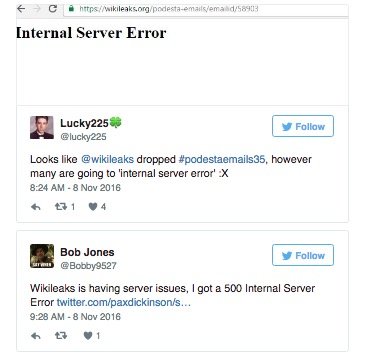 Tweets about server error