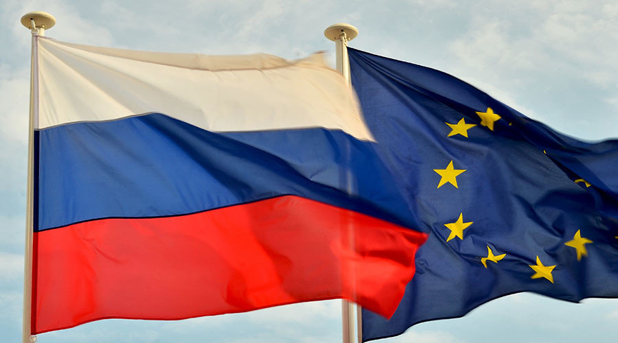 Russian & EU flag