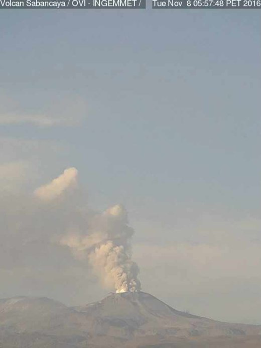 sabancaya volcano erupts in Peru