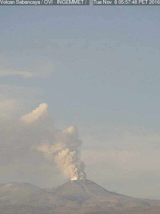Click to enlarge sabancaya volcano erupts in Peru