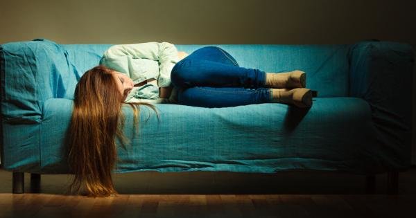 laying on couch
