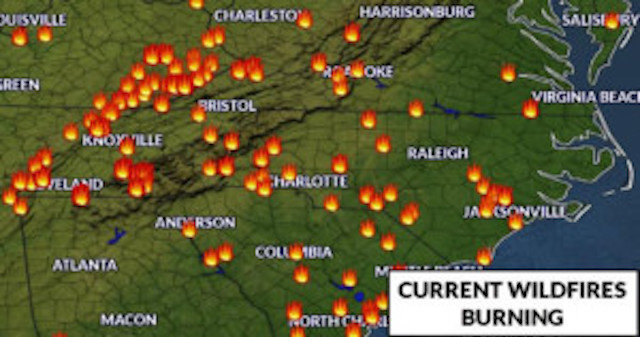 NC wildfires map