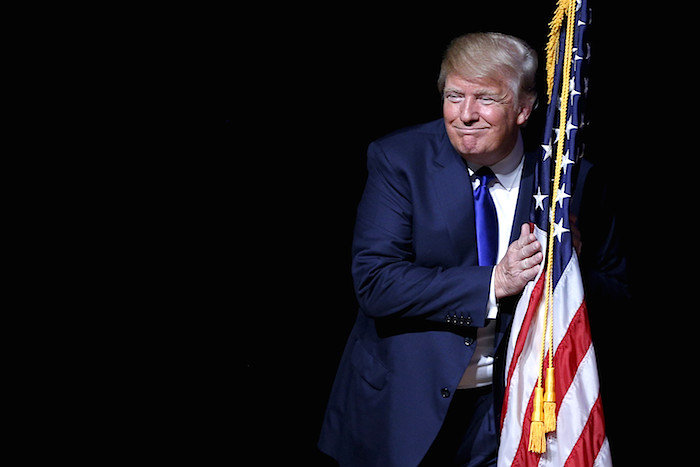 Trump and flag