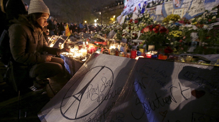 Click to enlarge People mourn on the Republique square in Paris, France, a week after a series of deadly attacks in the French capital, in Paris, France, November 20, 2015