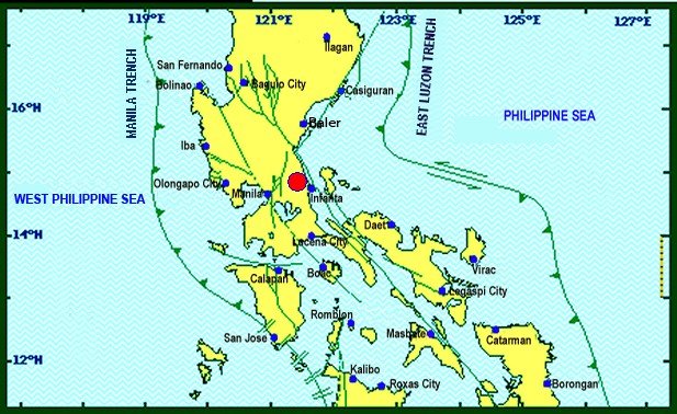 Map earthquake