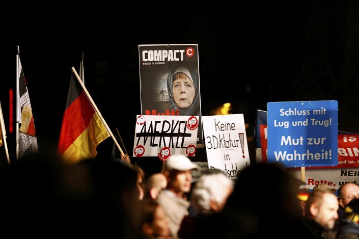 Supporters of the right-wing Alternative for Germany (AfD)