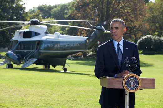 Click to enlarge President Barack Obama delivers a statement