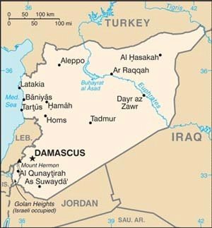Click to enlarge Map of Syria