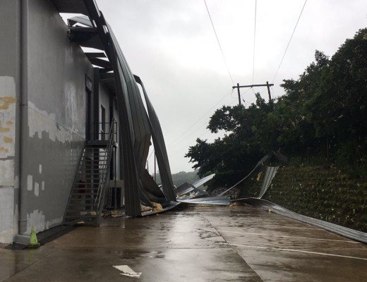 A section of the roof at Linc church was ripped off by the powerful winds.