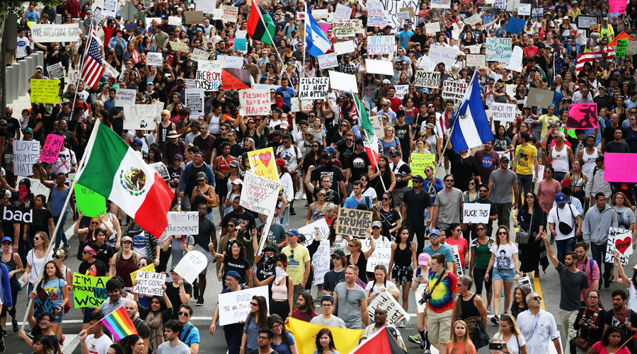 US protesters against Trump