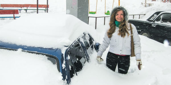 Snow and car