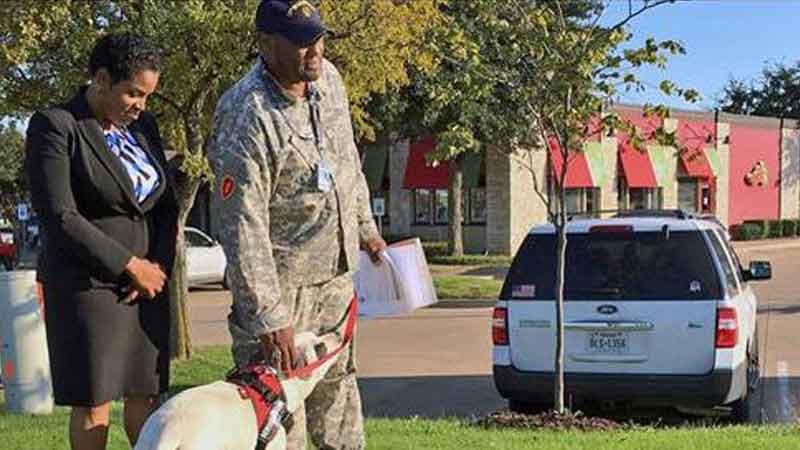 Ernest Walker, veteran with service dog