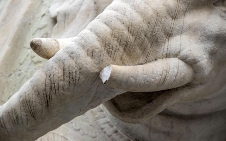 Bernini statue elephant and Obelisk vandalized Rome