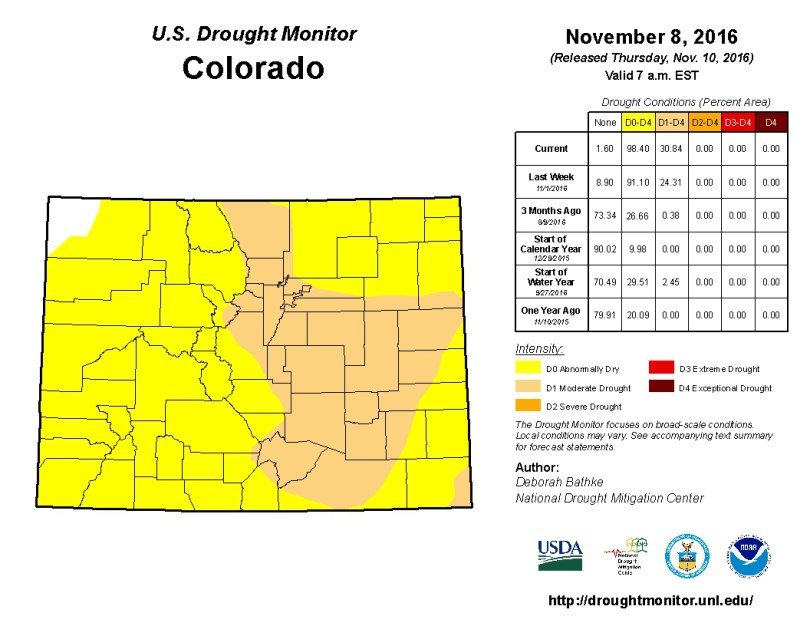Click to enlarge Colorado drought map