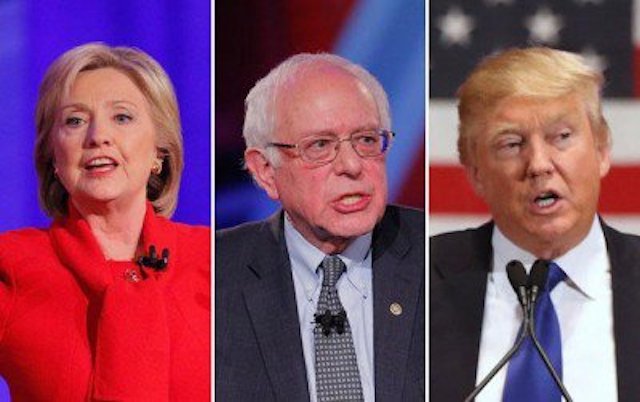 Clinton, Sanders & Trump