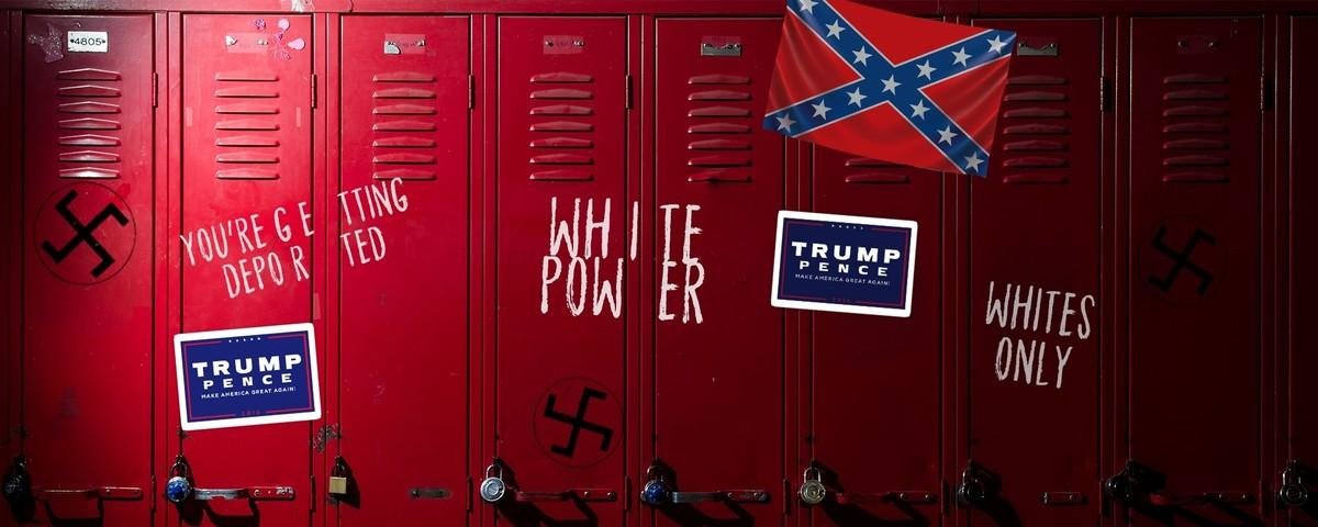 School locker with grafitti
