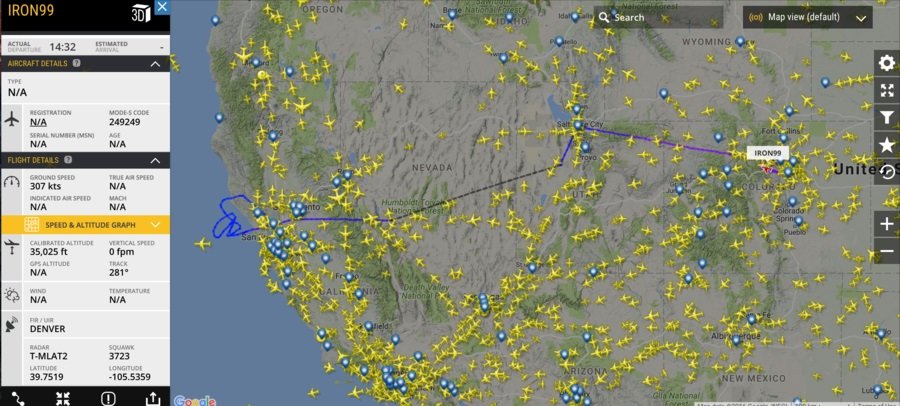 tracking a flight named IRON99