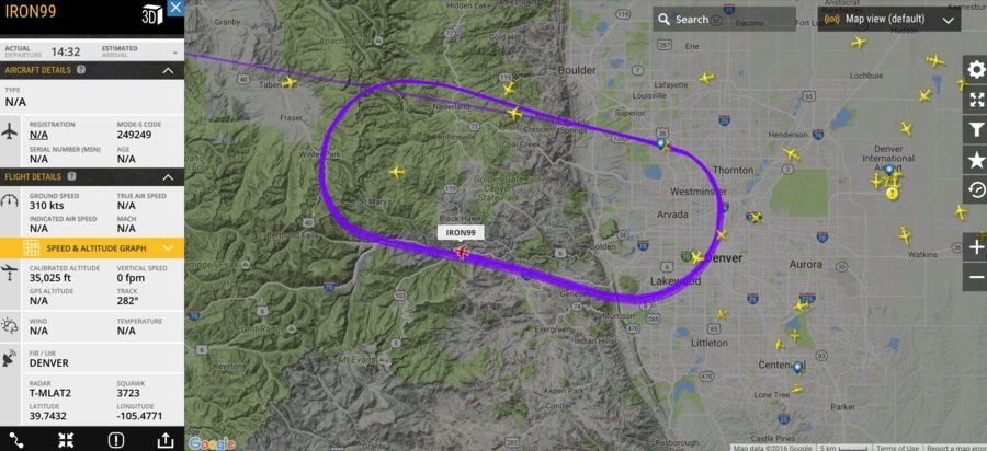 tracking a flight named IRON99 loop