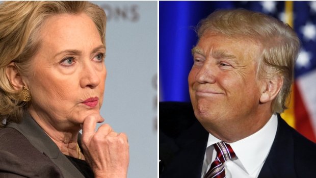 Clinton Trump smile