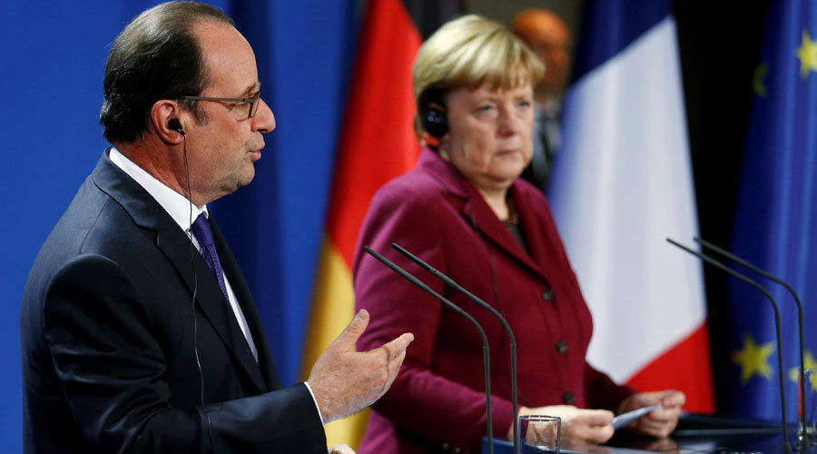 German Chancellor Angela Merkel and French President Francois Hollande