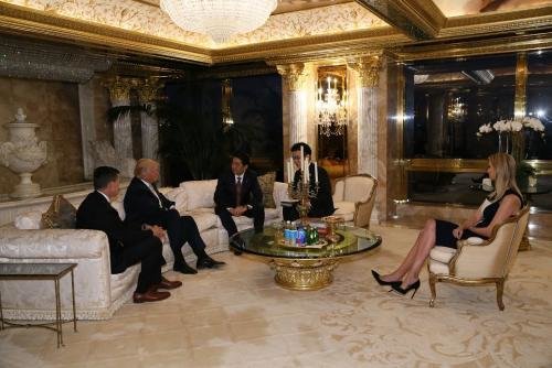 Japanese Prime Minister Shinzo Abe with Trump team