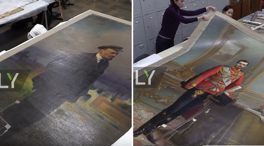 Tsar Nicholas Lenin portrait painting