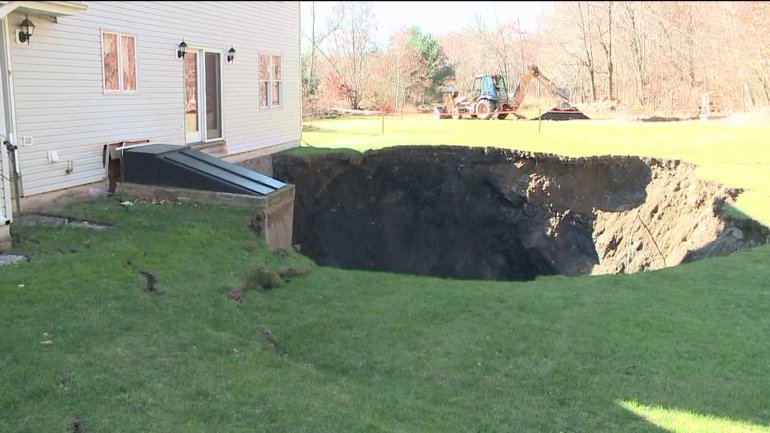 Family fears sinkhole could swallow home